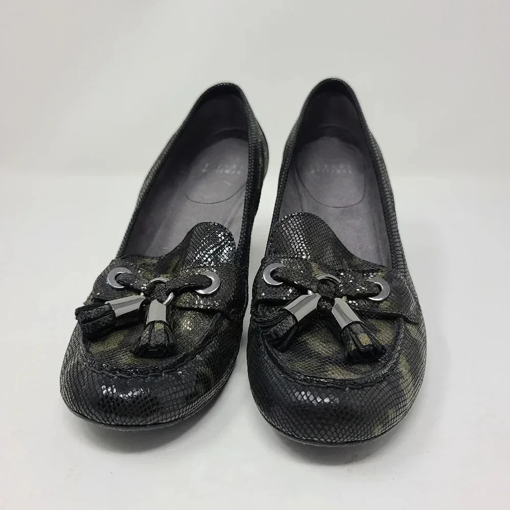 Stuart Weitzman Camouflage Print Loafer Heels 7.5
